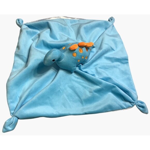 Pro Gleem Dinosaur Lovey Blanket Soft Security Blankie 14| Stuffed Toy Blue - Picture 4 of 8